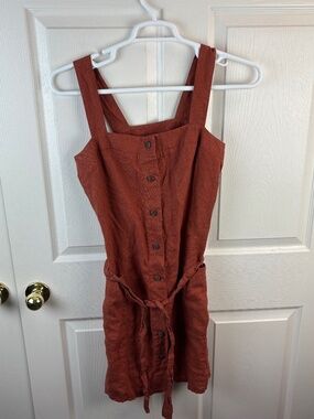 Linen Handmade Studio Sleeveless Button Front Dress